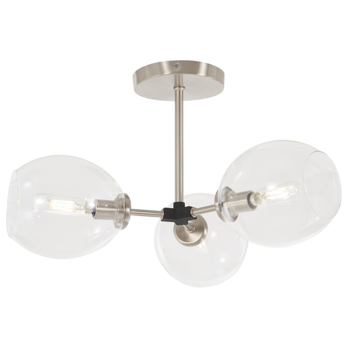 George Kovacs Nexpo 3-Light 19" Ceiling Light in Brushed Nickel with Black Accents George Kovacs Nexpo 3-Light 19" Ceiling Light in Brushed Nickel with Black Accents