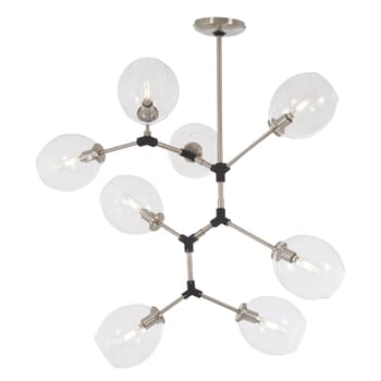 George Kovacs Nexpo 8-Light 25" Pendant Light in Brushed Nickel with Black Accents