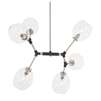 George Kovacs Nexpo 6-Light 22" Pendant Light in Brushed Nickel with Black Accents