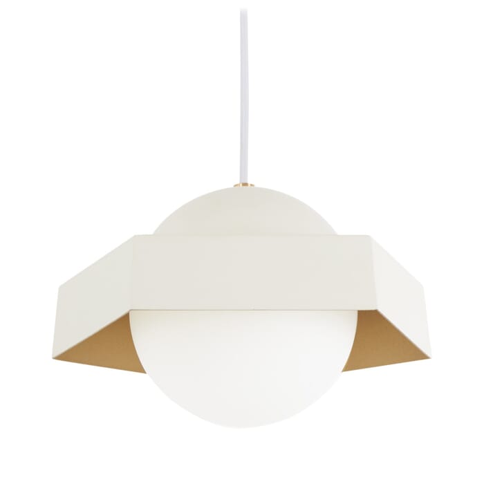 George Kovacs Five-O 11" Pendant Light in Textured White with Gold Leaf George Kovacs Five-O 11" Pendant Light in Textured White with Gold Leaf