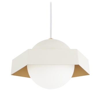 George Kovacs Five-O 11" Pendant Light in Textured White with Gold Leaf