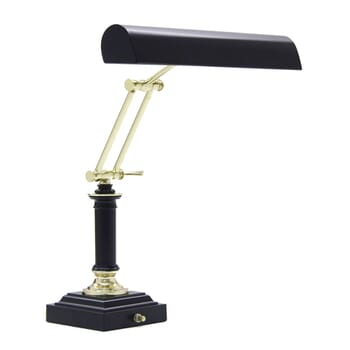 House of Troy 14" Black/Polished Brass Piano Lamp