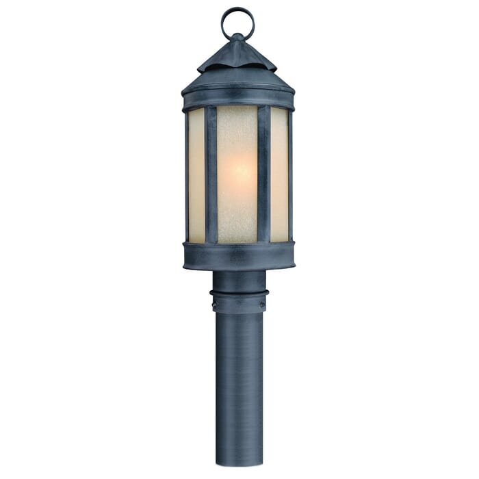 Troy Andersons Forge 18" Post Lantern in Antique Iron Troy Andersons Forge 18" Post Lantern in Antique Iron