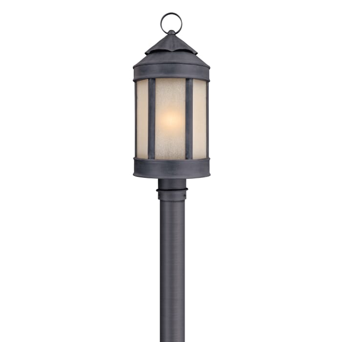 Troy Andersons Forge 21" Post Lantern in Antique Iron Troy Andersons Forge 21" Post Lantern in Antique Iron