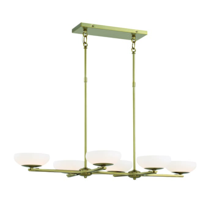 George Kovacs Scale 6-Light Pendant Light in Soft Rass George Kovacs Scale 6-Light Pendant Light in Soft Rass