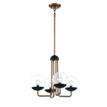 George Kovacs Outer Limits 4-Light Chandelier in Painted Bronze with Natural Brush