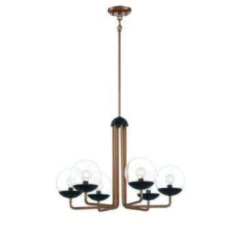 George Kovacs Outer Limits 6-Light Chandelier in Painted Bronze with Natural Brush