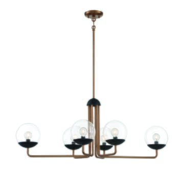 George Kovacs Outer Limits 6-Light Pendant Light in Painted Bronze with Natural Brush