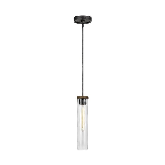 Generation Lighting Feiss Angelo Pendant Light in Distressed Weathered Oak And Slate Grey Metal Generation Lighting Feiss Angelo Pendant Light in Distressed Weathered Oak And Slate Grey Metal