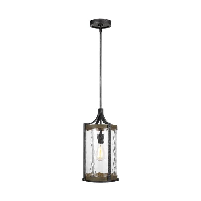 Generation Lighting Feiss Angelo Pendant Light in Distressed Weathered Oak And Slate Grey Metal Generation Lighting Feiss Angelo Pendant Light in Distressed Weathered Oak And Slate Grey Metal
