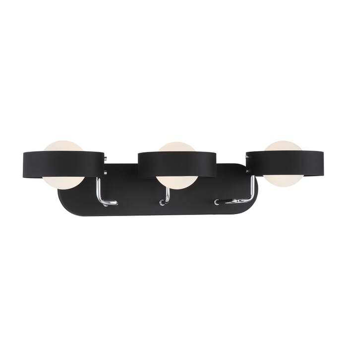 George Kovacs Lift Off 3-Light Bathroom Vanity Light in Sand Coal and Polished Nickel George Kovacs Lift Off 3-Light Bathroom Vanity Light in Sand Coal and Polished Nickel