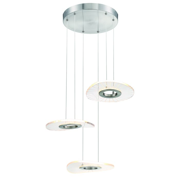 George Kovacs Light Ray 3-Light 17" Pendant Light in Brushed Nickel George Kovacs Light Ray 3-Light 17" Pendant Light in Brushed Nickel