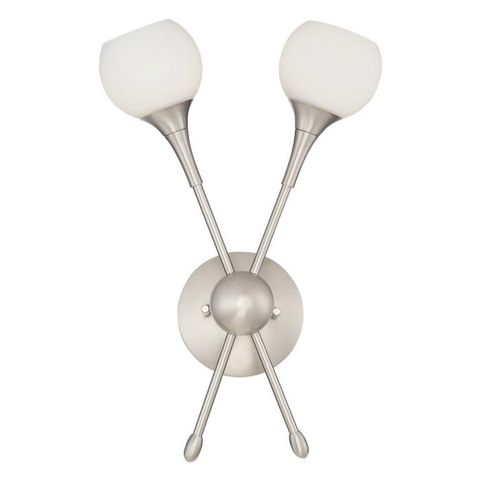 George Kovacs Pontil 2-Light 17" Wall Sconce in Brushed Nickel George Kovacs Pontil 2-Light 17" Wall Sconce in Brushed Nickel