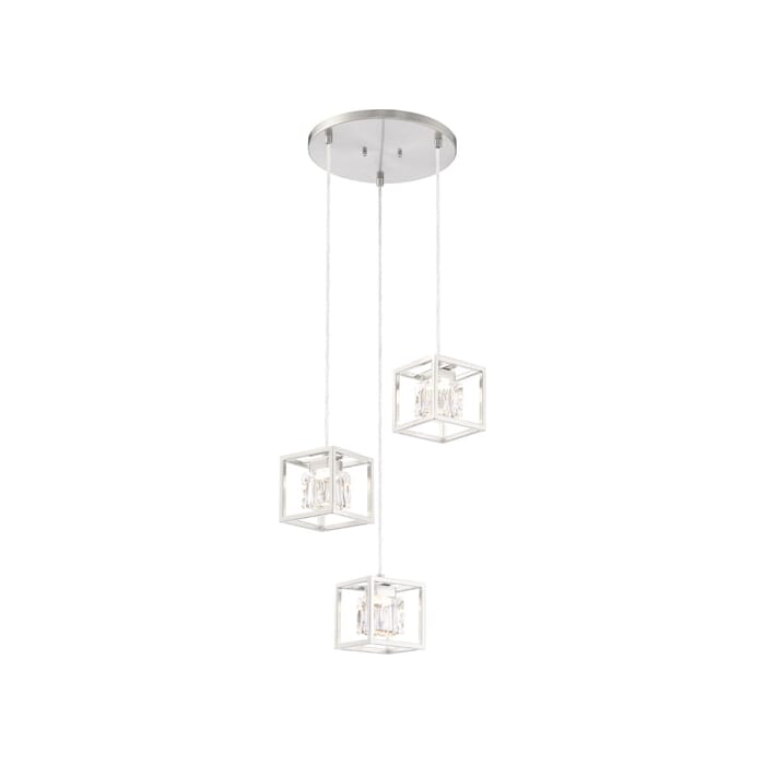 George Kovacs San Marin 3-Light Pendant Light in Brushed Nickel George Kovacs San Marin 3-Light Pendant Light in Brushed Nickel