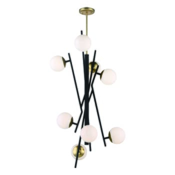 George Kovacs Alluria 8-Light Foyer Light in Weathered Black with Autumn Gold