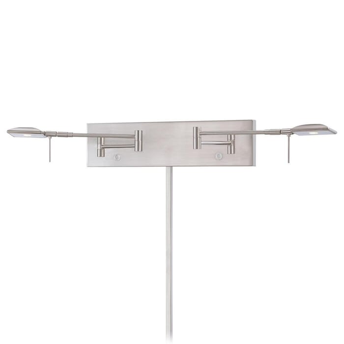 George Kovacs George's Reading Room 2-Light 27" Wall Lamp in Brushed Nickel George Kovacs George's Reading Room 2-Light 27" Wall Lamp in Brushed Nickel