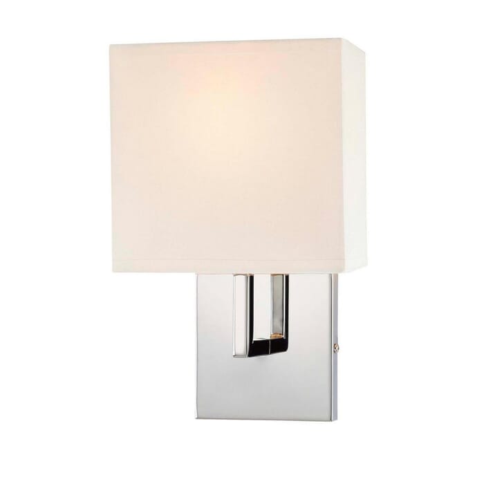 George Kovacs Squared Fabric Wall Sconce in Chrome George Kovacs Squared Fabric Wall Sconce in Chrome