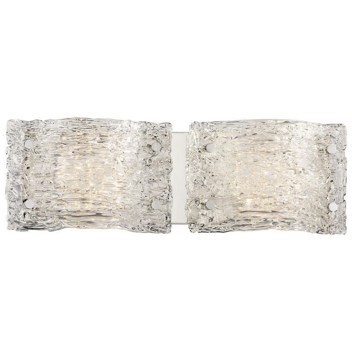 George Kovacs Forest Ice 2-Light Bathroom Vanity Light in Chrome George Kovacs Forest Ice 2-Light Bathroom Vanity Light in Chrome