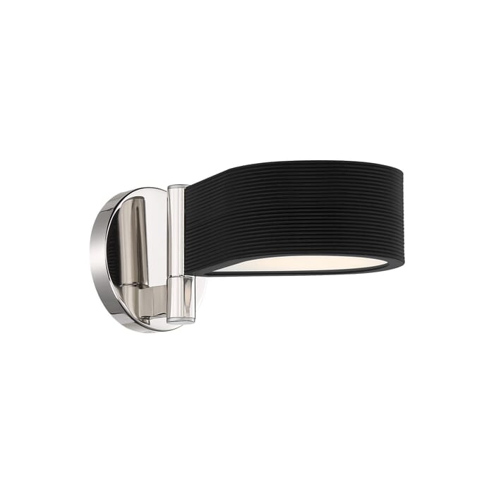 George Kovacs Side Step Wall Sconce in Coal with Polished Nickel Highlights George Kovacs Side Step Wall Sconce in Coal with Polished Nickel Highlights