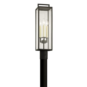 Troy Beckham 3-Light 24" Outdoor Post Light in Forged Iron