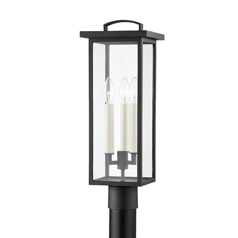 Textured Black Three Light Outdoor Post Mount from the Eden Collection