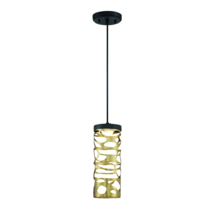 George Kovacs Golden Eclipse Pendant Light in Coal And Honey Gold George Kovacs Golden Eclipse Pendant Light in Coal And Honey Gold