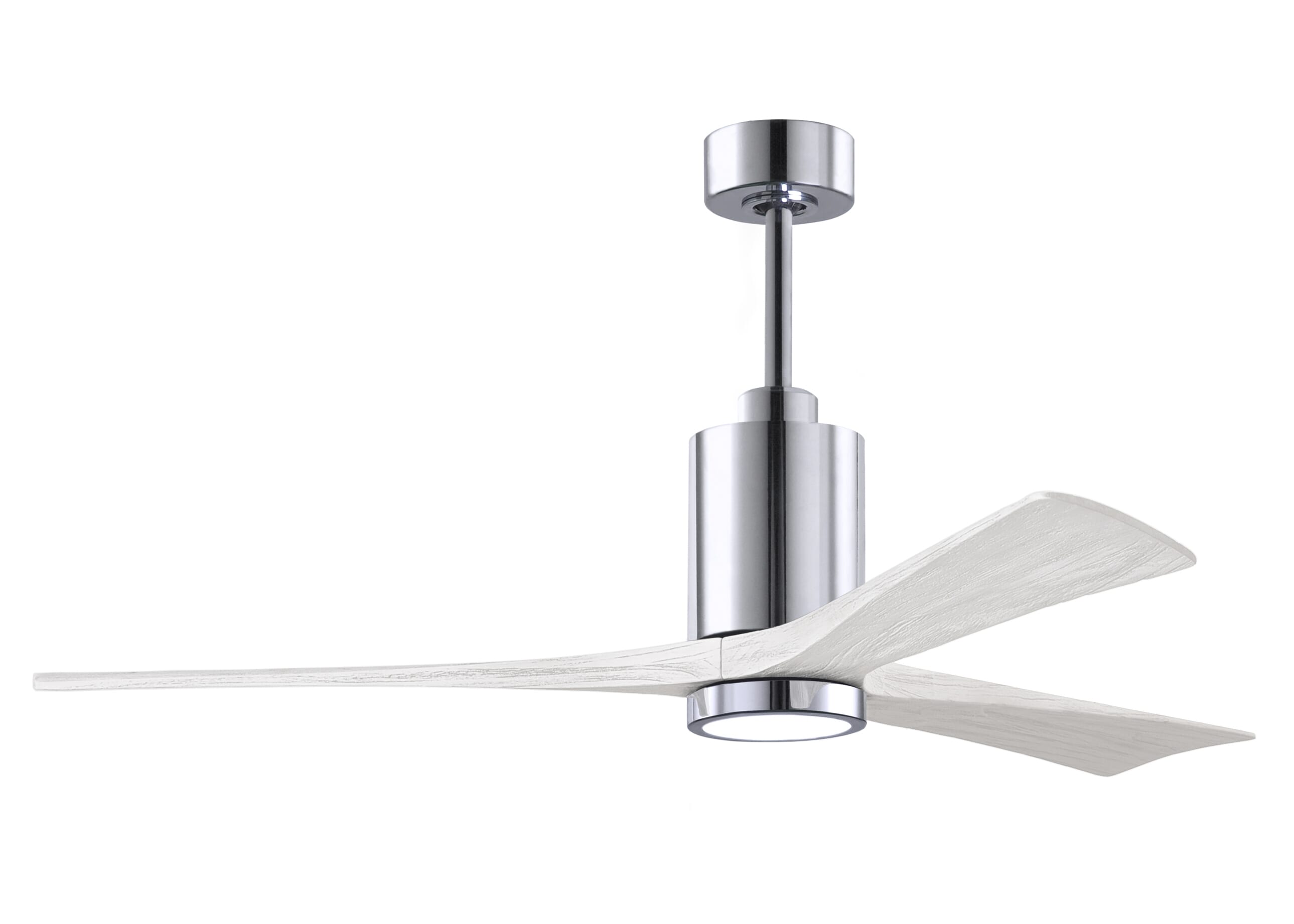 Patricia 6-Speed DC 60" Ceiling Fan w/ Integrated Light Kit in Polished Chrome with Matte White blades