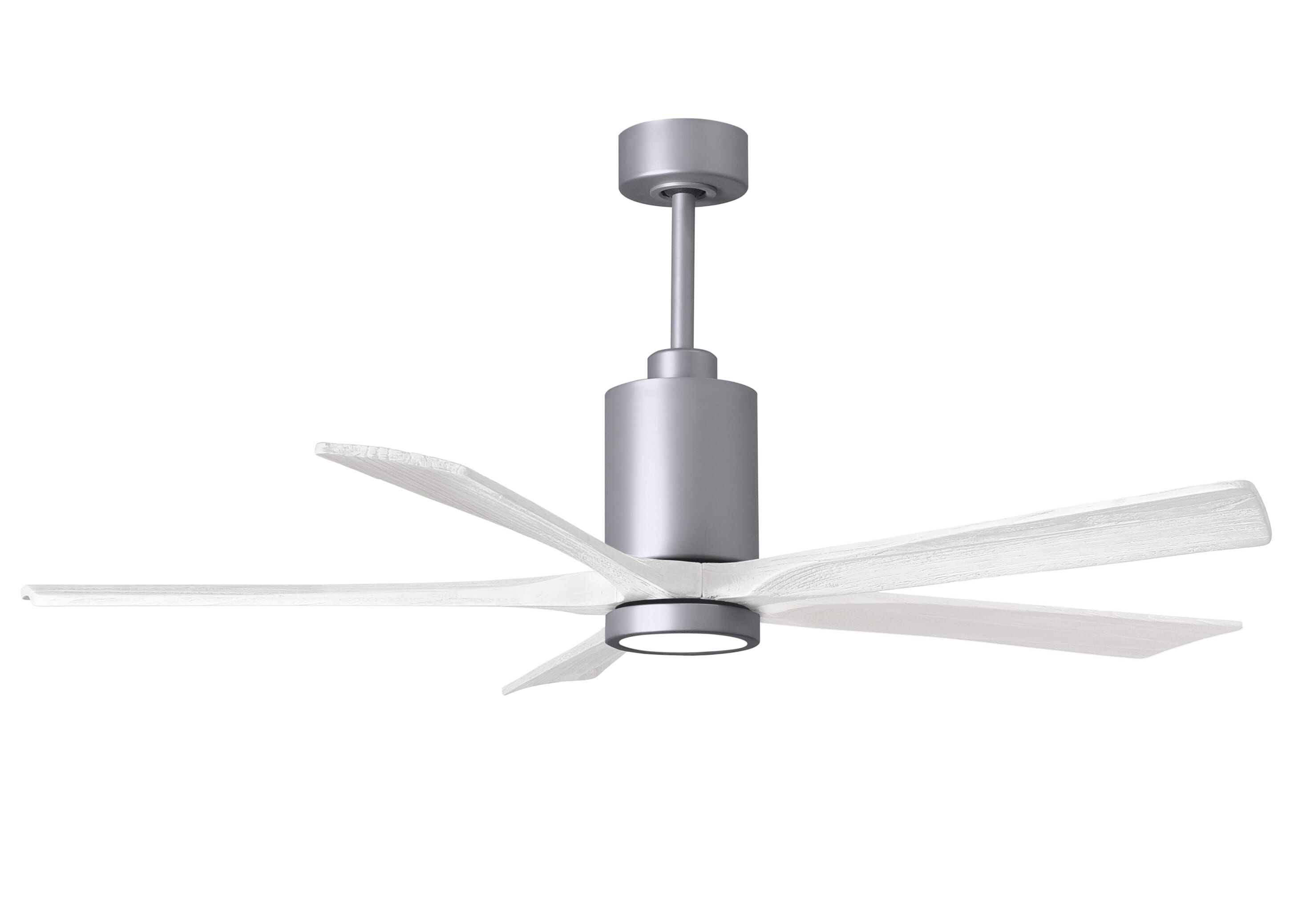 Patricia 6-Speed DC 60" Ceiling Fan w/ Integrated Light Kit in Brushed Nickel with Matte White blades