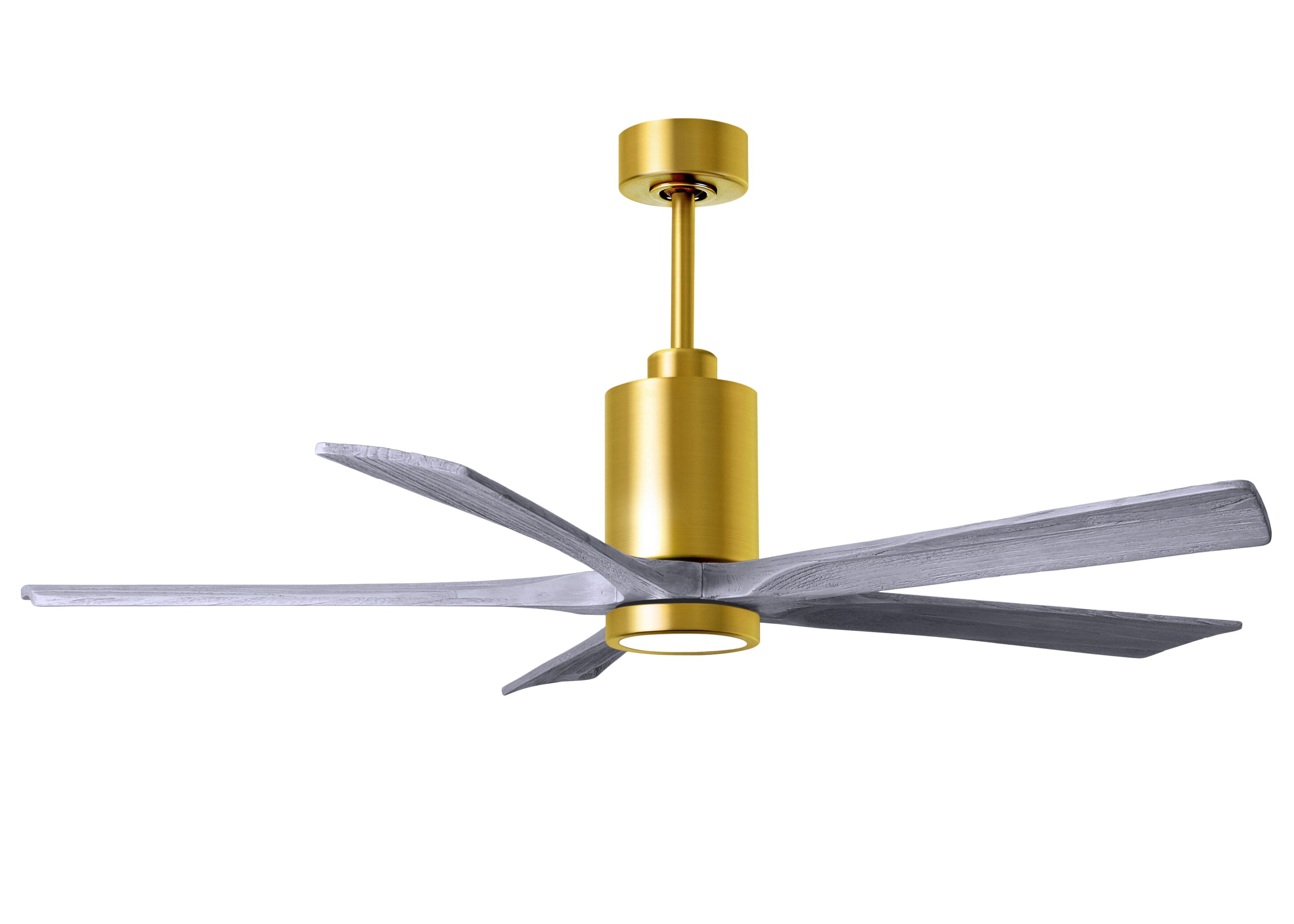 Patricia 6-Speed DC 60" Ceiling Fan w/ Integrated Light Kit in Brushed Brass with Barnwood Tone blades