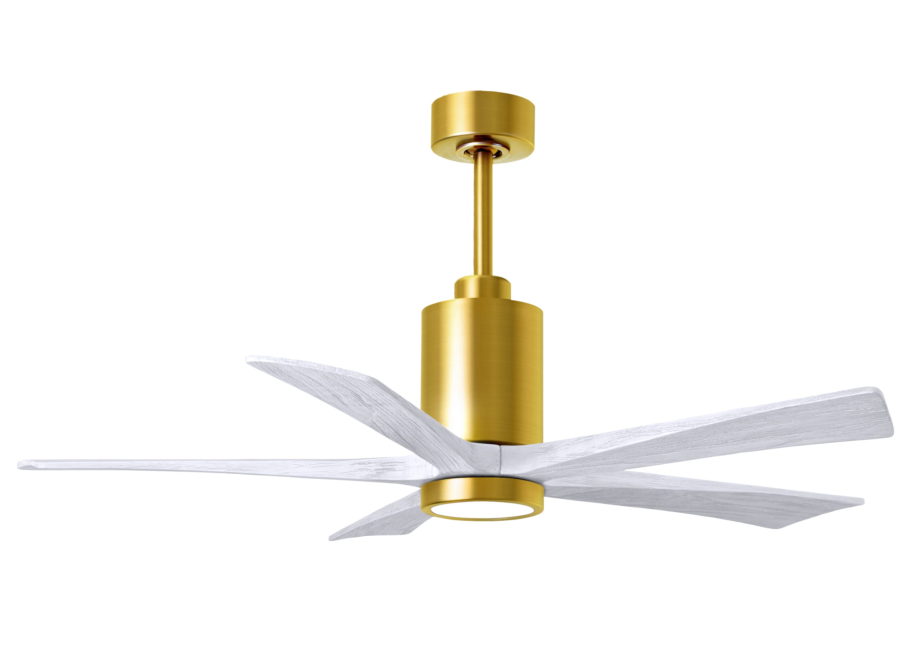 Patricia 6-Speed DC 52" Ceiling Fan w/ Integrated Light Kit in Brushed Brass with Matte White blades