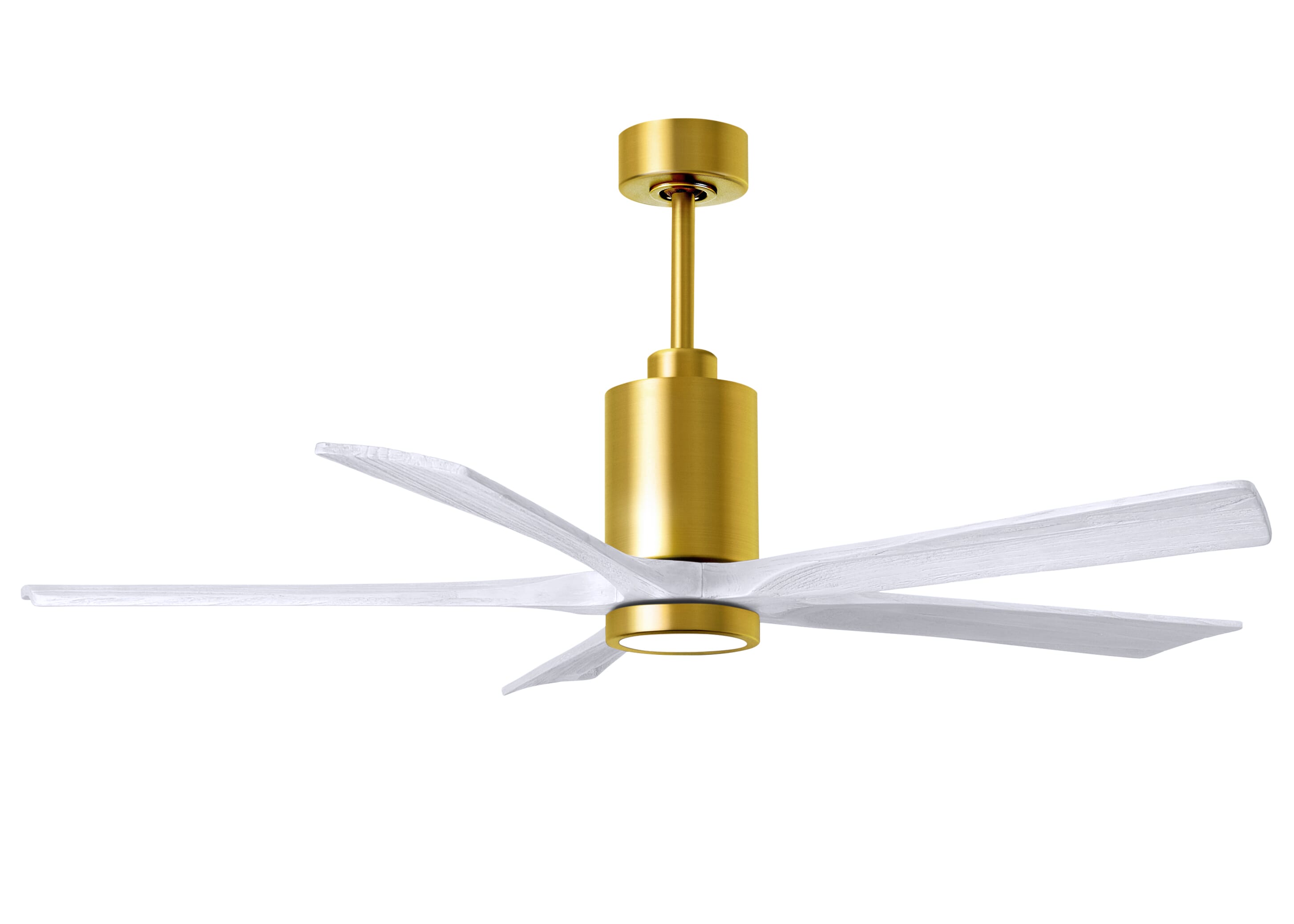 Patricia 6-Speed DC 60" Ceiling Fan w/ Integrated Light Kit in Brushed Brass with Matte White blades