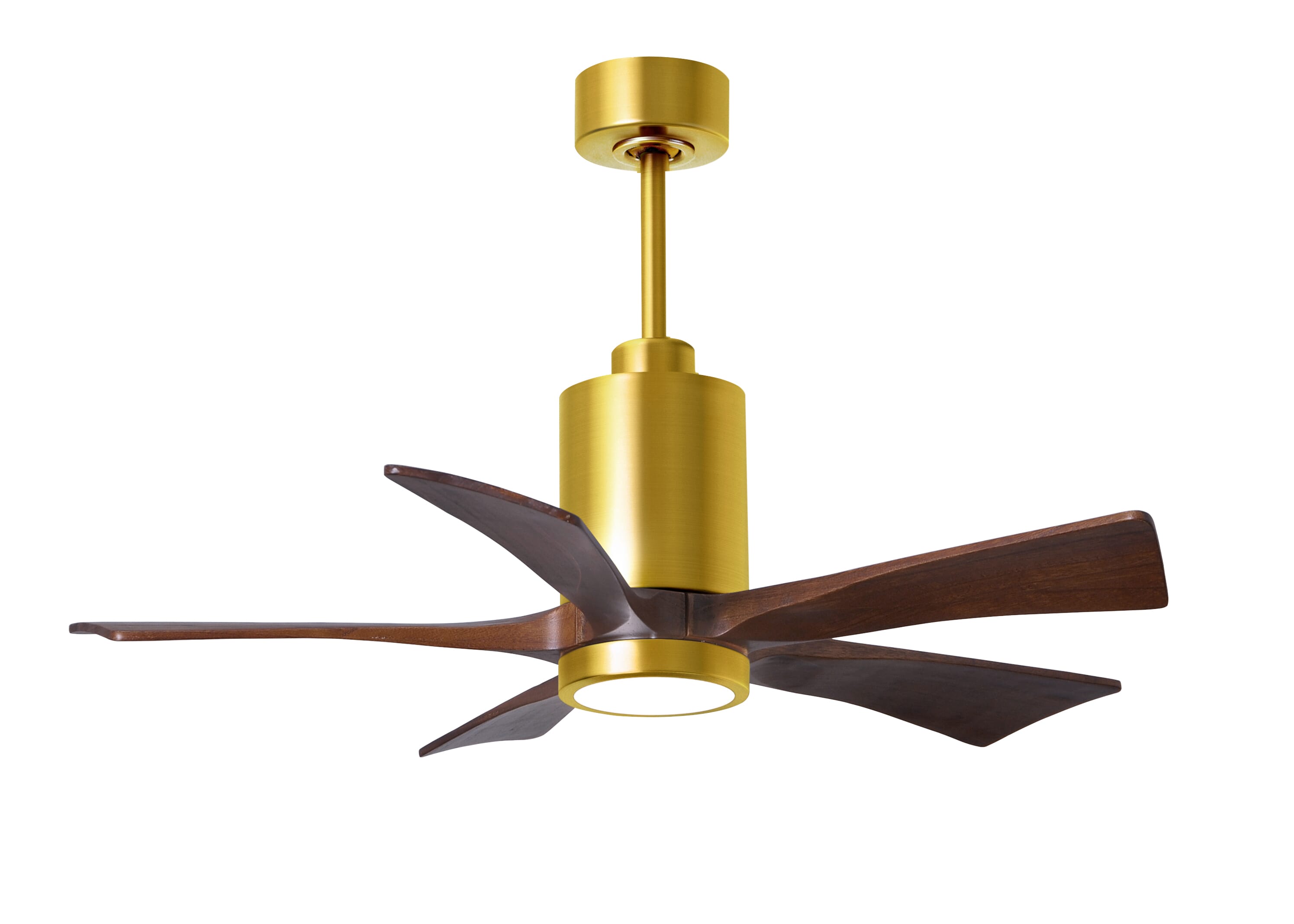 Patricia 6-Speed DC 42" Ceiling Fan w/ Integrated Light Kit in Brushed Brass with Walnut Tone blades