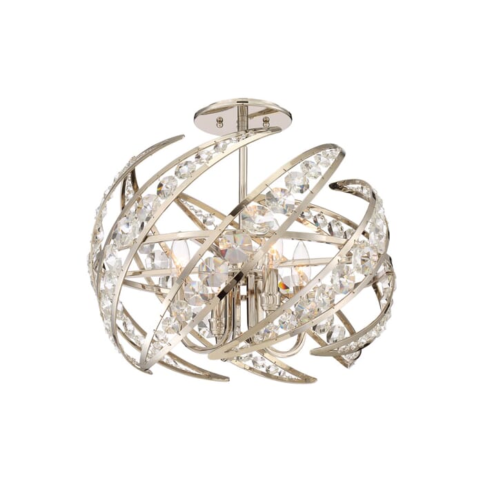 Quoizel Crescent 4-Light Ceiling Light in Polished Nickel Quoizel Crescent 4-Light Ceiling Light in Polished Nickel