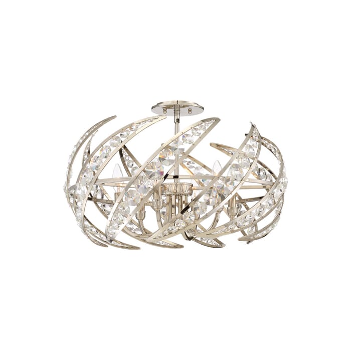 Quoizel Crescent 6-Light Ceiling Light in Polished Nickel Quoizel Crescent 6-Light Ceiling Light in Polished Nickel