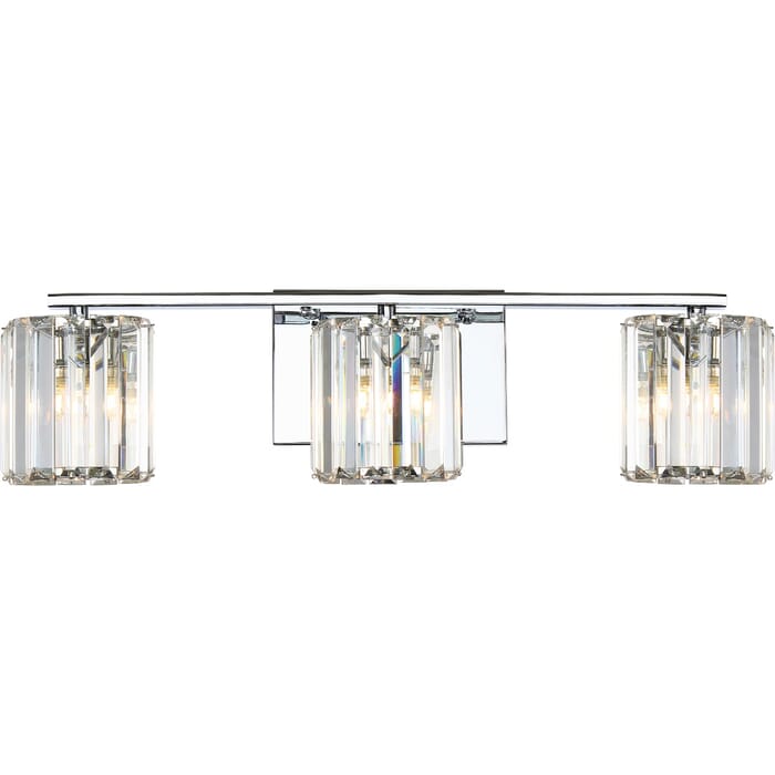 Quoizel Platinum Collection Divine 3-Light 22.75" Bathroom Vanity Light in Polished Chrome Quoizel Platinum Collection Divine 3-Light 22.75" Bathroom Vanity Light in Polished Chrome