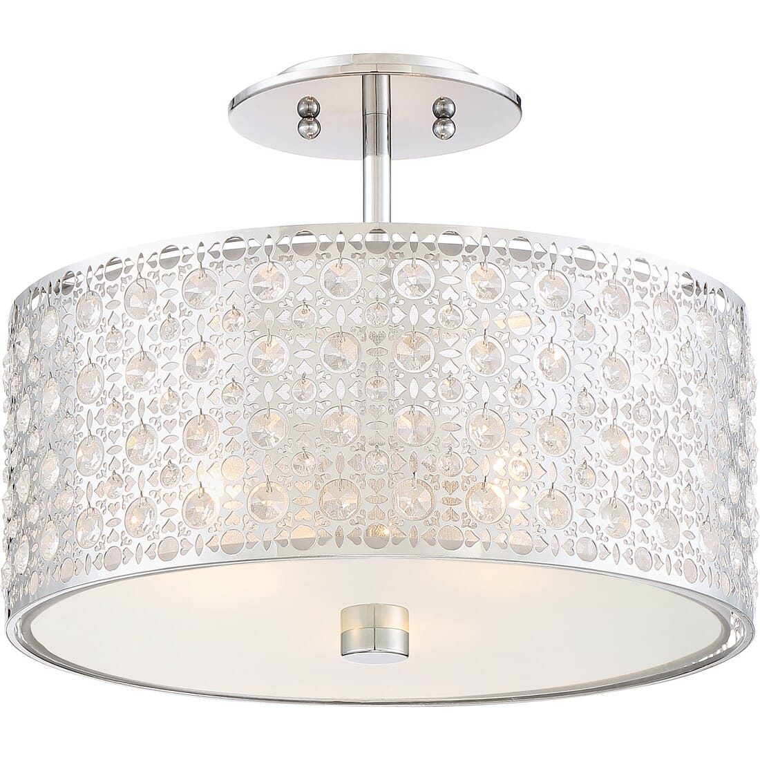 polished chrome semi flush ceiling light