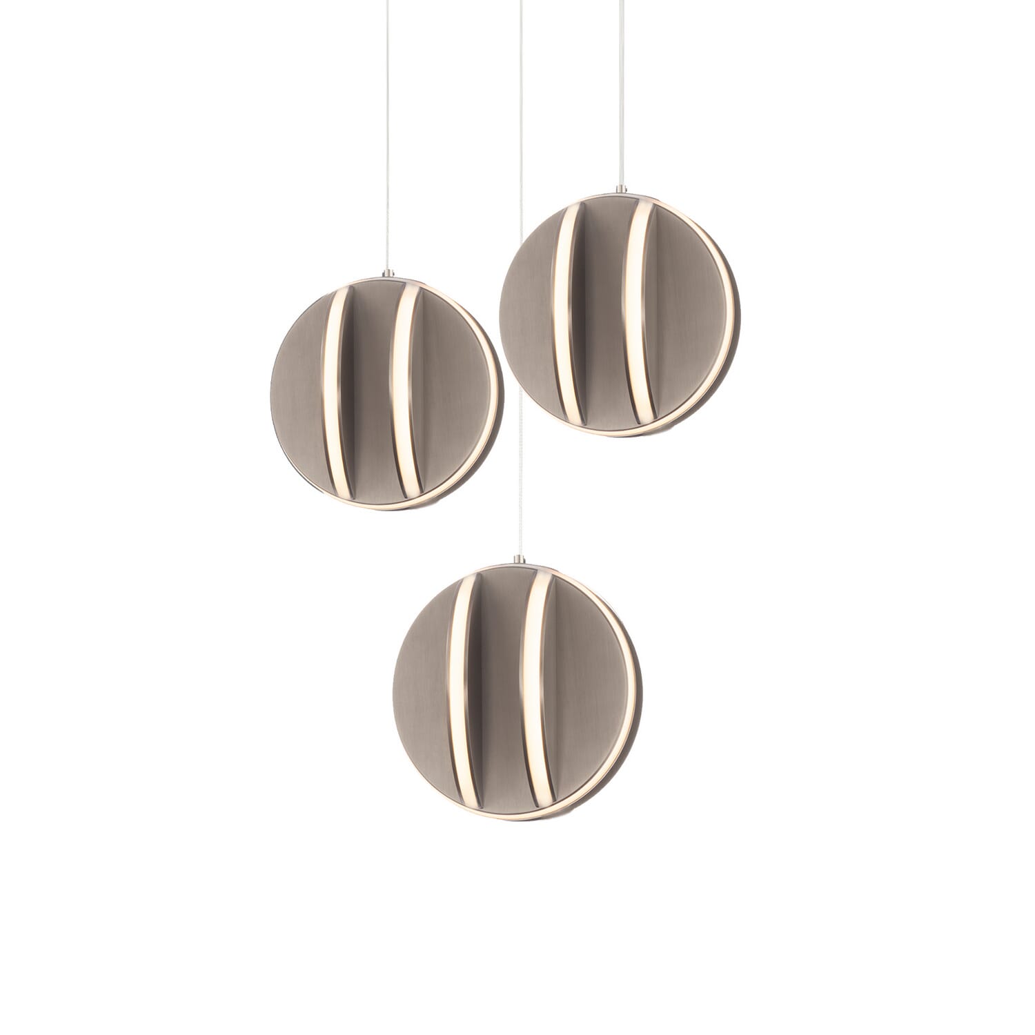 Brushed Nickel LED Chandelier from the Carillion Collection