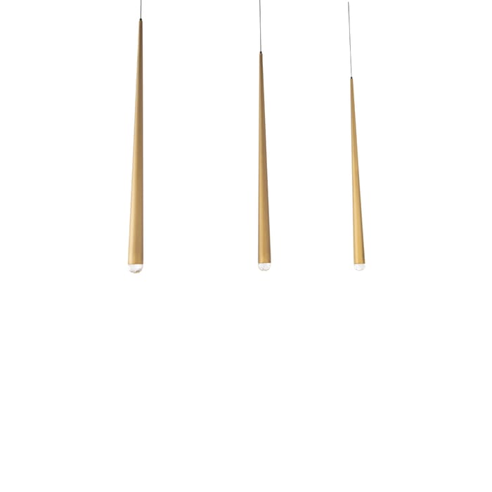 Modern Forms Cascade 3-Light Chandelier in Aged Brass Modern Forms Cascade 3-Light Chandelier in Aged Brass
