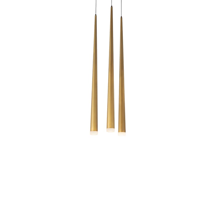 Modern Forms Cascade 3-Light Chandelier in Aged Brass Modern Forms Cascade 3-Light Chandelier in Aged Brass