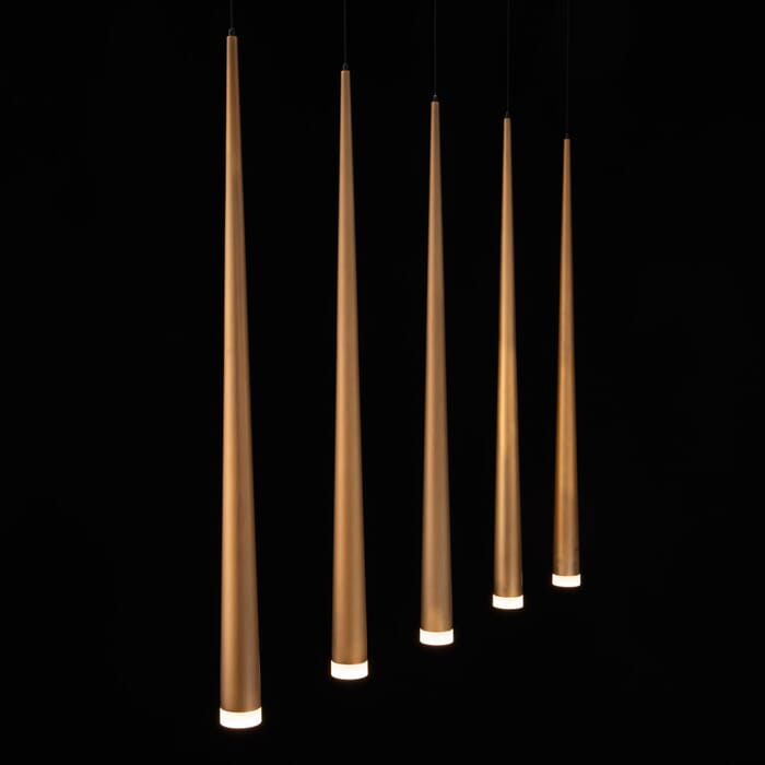Modern Forms Cascade 5-Light Chandelier in Aged Brass Modern Forms Cascade 5-Light Chandelier in Aged Brass