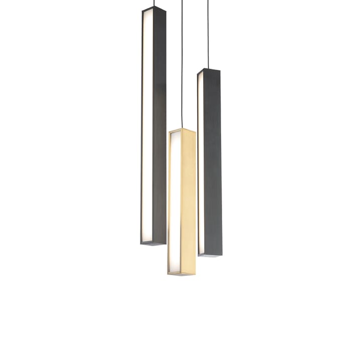 Modern Forms Chaos 3-Light Chandelier in Black and Aged Brass and Black Modern Forms Chaos 3-Light Chandelier in Black and Aged Brass and Black