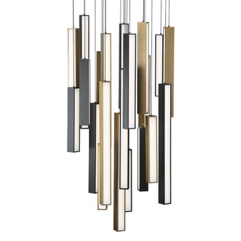 Modern Forms Chaos 21-Light Chandelier in Black and Aged Brass and Black