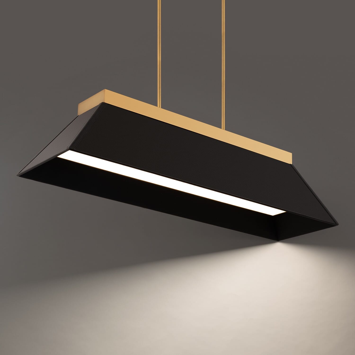 Black & Aged Brass LED Linear Pendant from the Bentley Collection