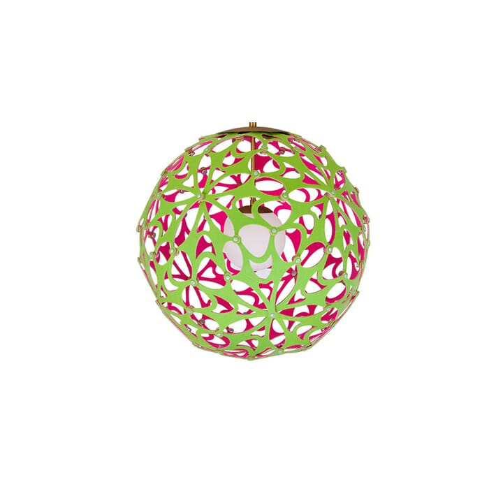 Modern Forms Groovy 24" Pendant Light in Green and Pink and Aged Modern Forms Groovy 24" Pendant Light in Green and Pink and Aged