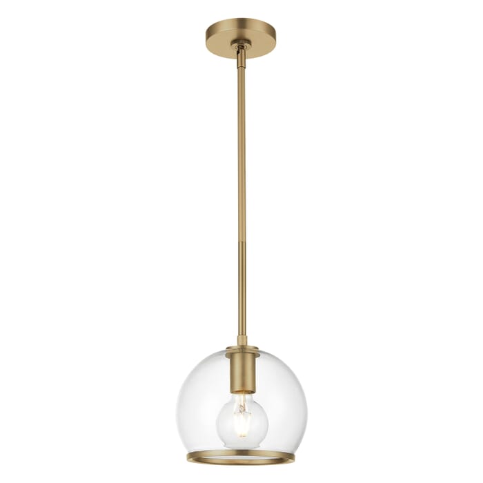 Alora Coast Pendant Light in Vintage Brass And Clear Glass Alora Coast Pendant Light in Vintage Brass And Clear Glass