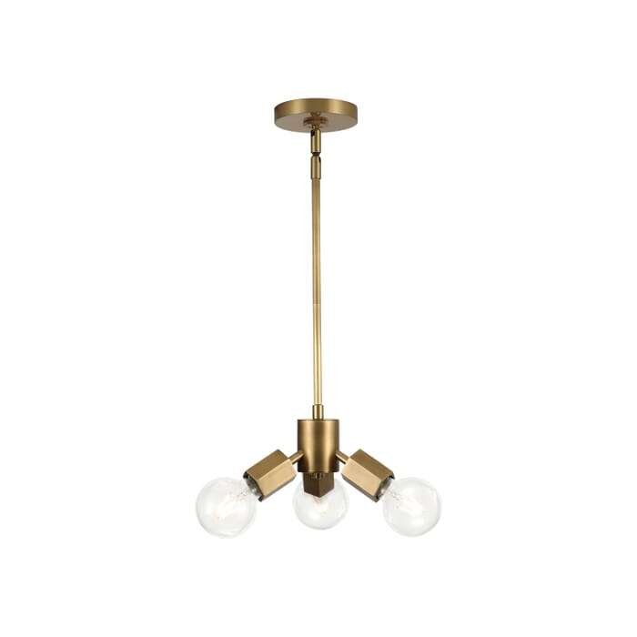 Alora Hexa 3-Light Pendant Light in Vintage Brass Alora Hexa 3-Light Pendant Light in Vintage Brass