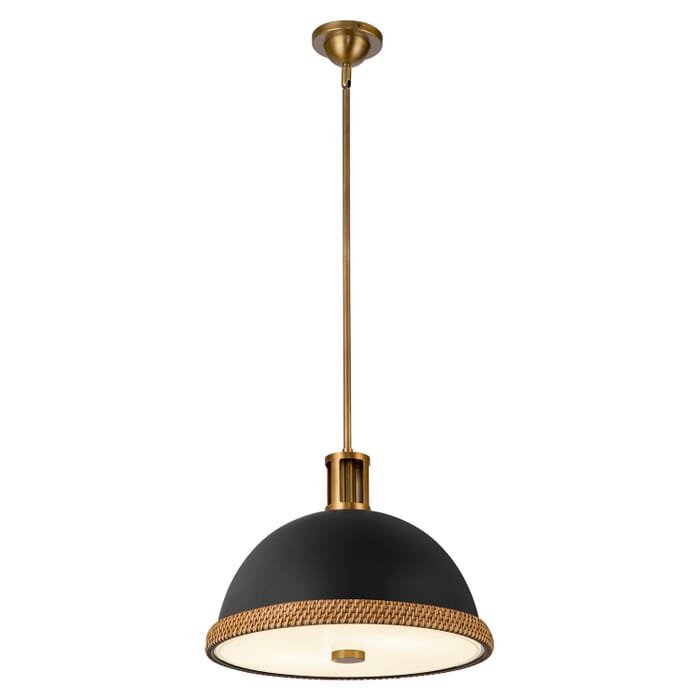 Doral 2-Light Pendant in Matte Black with Vintage Brass Doral 2-Light Pendant in Matte Black with Vintage Brass