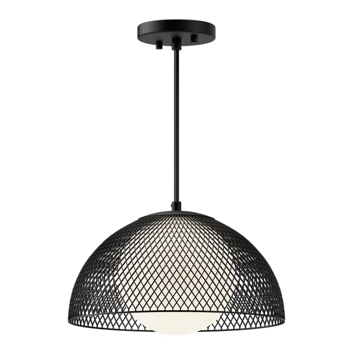 Haven 1-Light Pendant in Matte Black with Opal Glass Haven 1-Light Pendant in Matte Black with Opal Glass