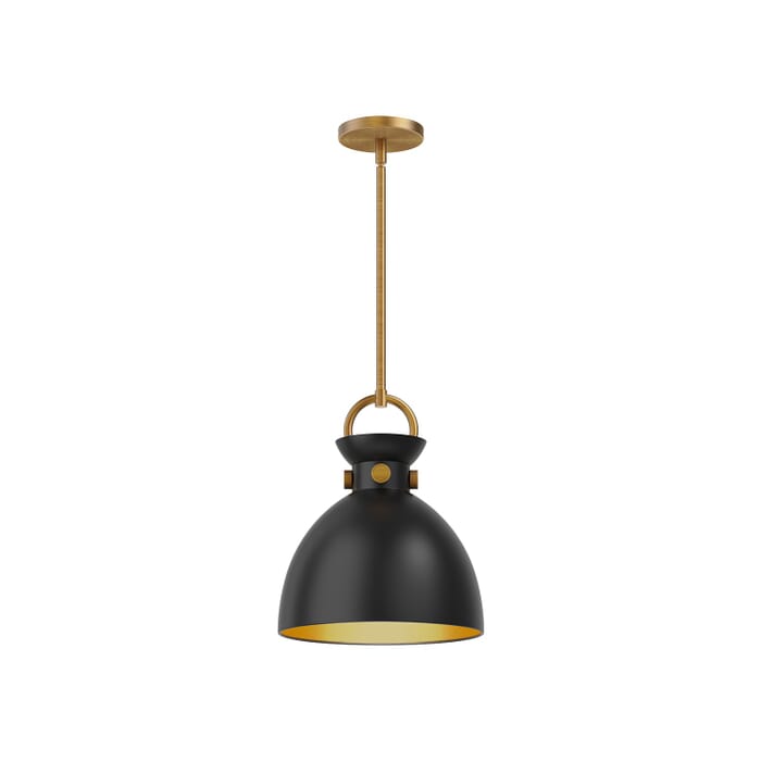 Waldo 1-Light Pendant in Aged Gold with Matte Black Waldo 1-Light Pendant in Aged Gold with Matte Black