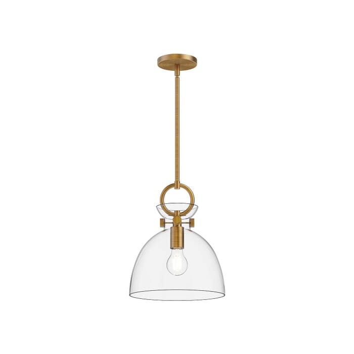Waldo 1-Light Pendant in Aged Gold with Clear Glass Waldo 1-Light Pendant in Aged Gold with Clear Glass